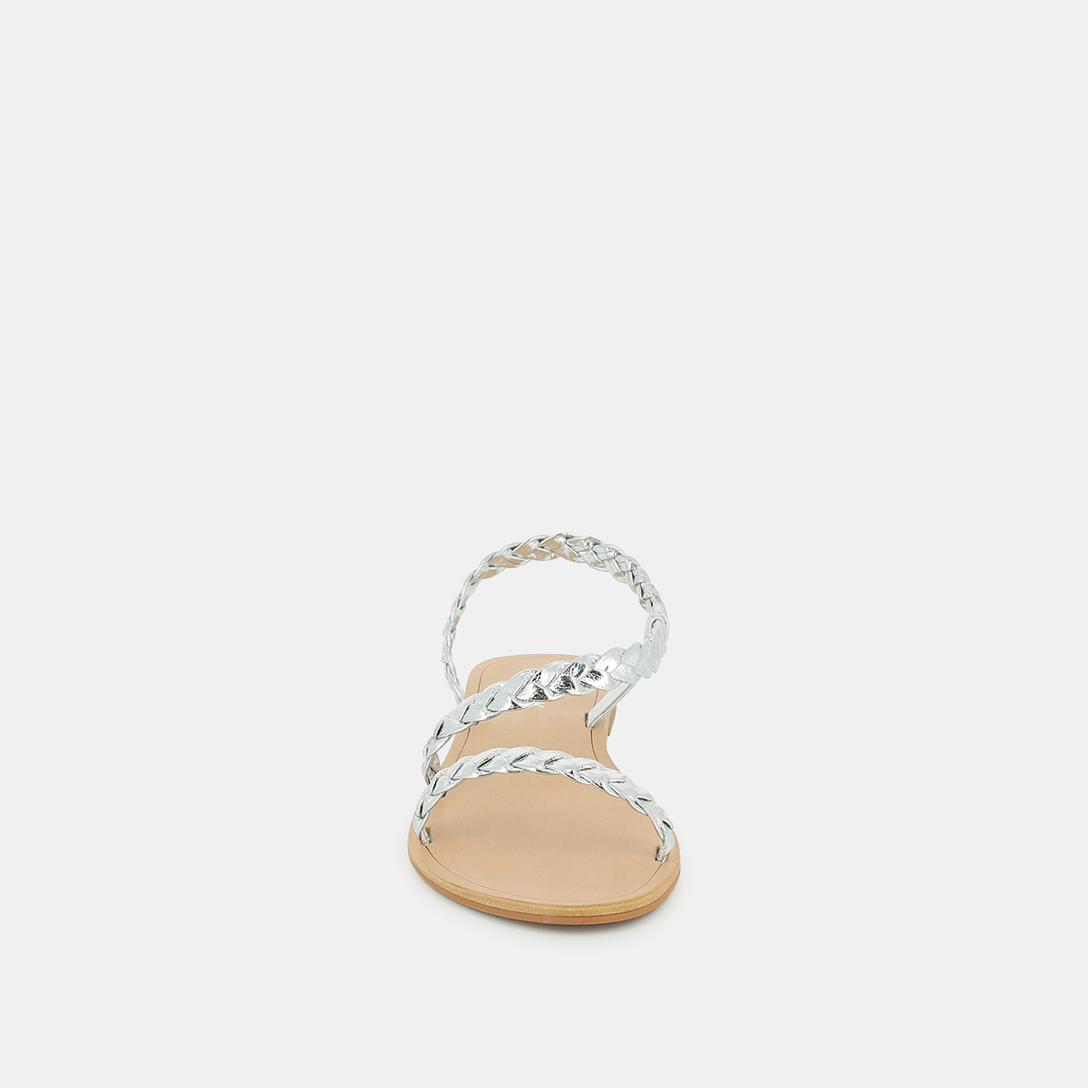 Braided strappy sandals in gold metallic leather | WINDY