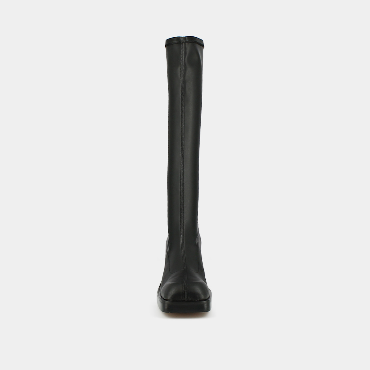 High boots with square toes in black textile | BALLOT