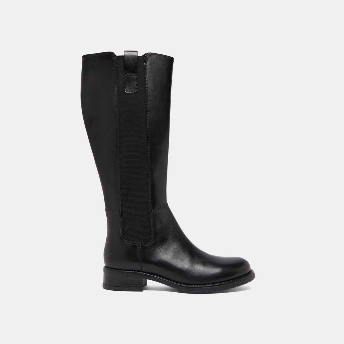 Bottes plates à bouts ronds in black leather | ASPER