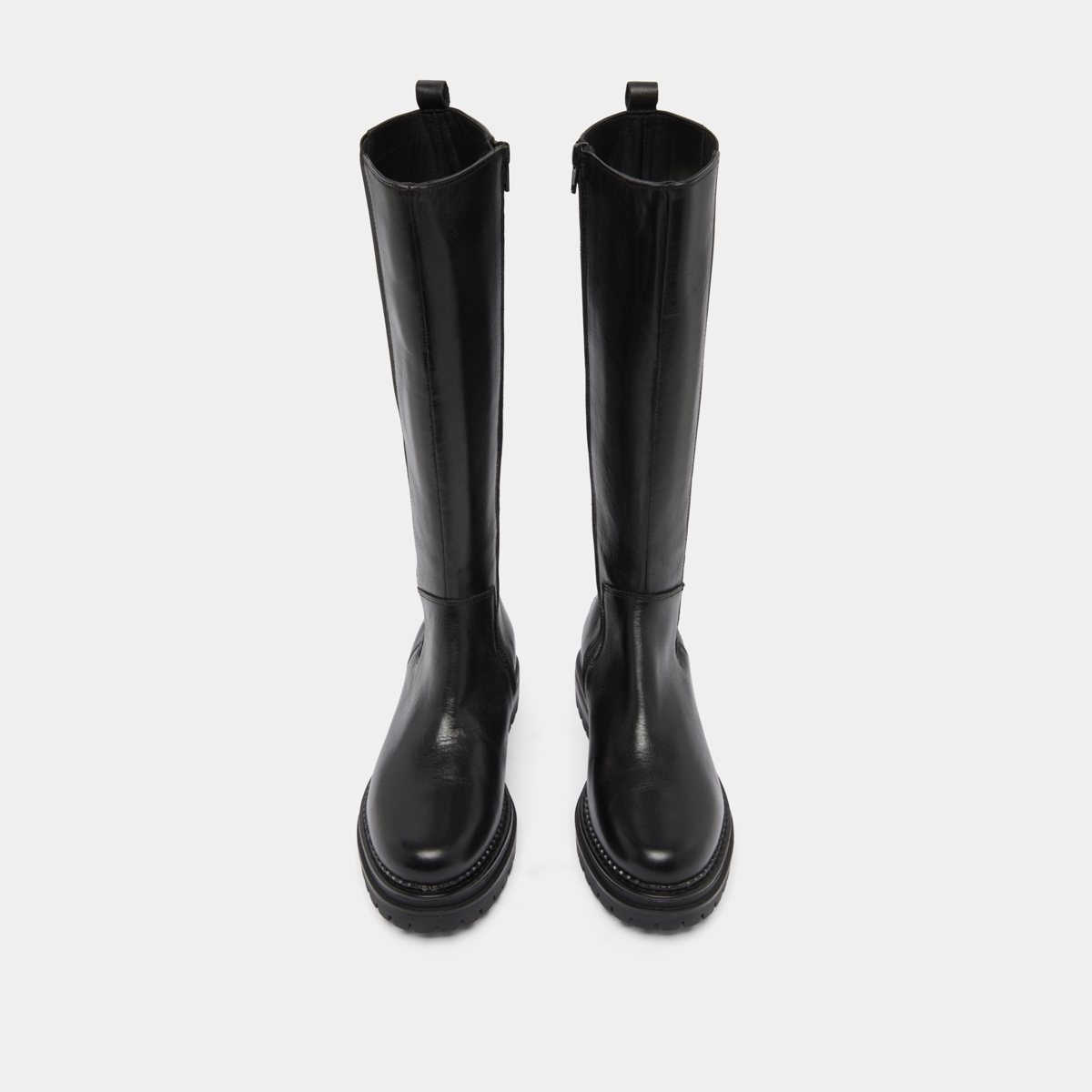 Bottes à bouts ronds et semelles crantée... in black leather | ADAL