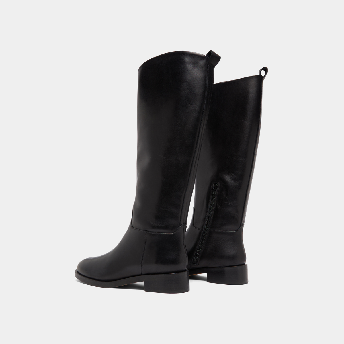 High boots in black leather | MACARON