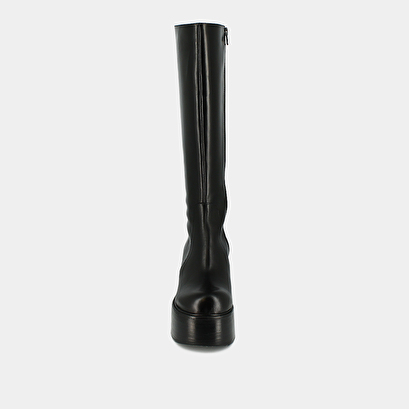 Platform boots with round toes black