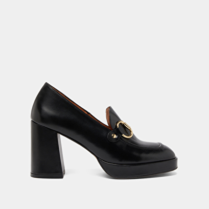 Mocassins à talons et mors black