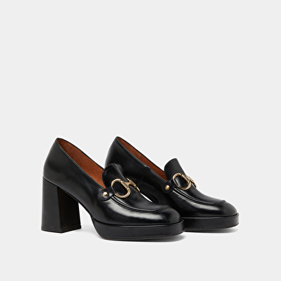 Mocassins à talons et mors black