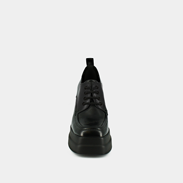 Platform derbies with square toes in black leather | PAILLASSON