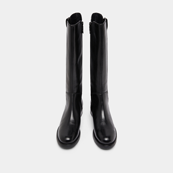 Bottes plates à bouts ronds in black leather | ASPER