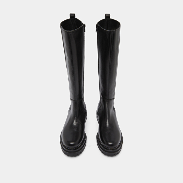 Bottes à bouts ronds et semelles crantée... in black leather | ADAL