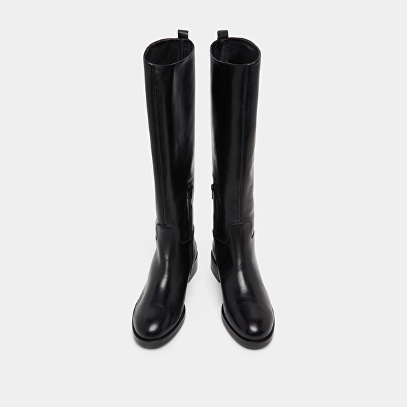 High boots in black leather | MACARON