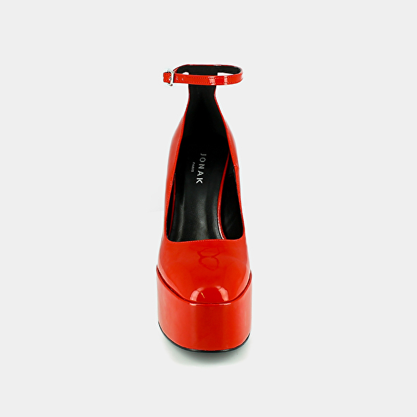 Babies with heels in red vegan material | JEANNE
