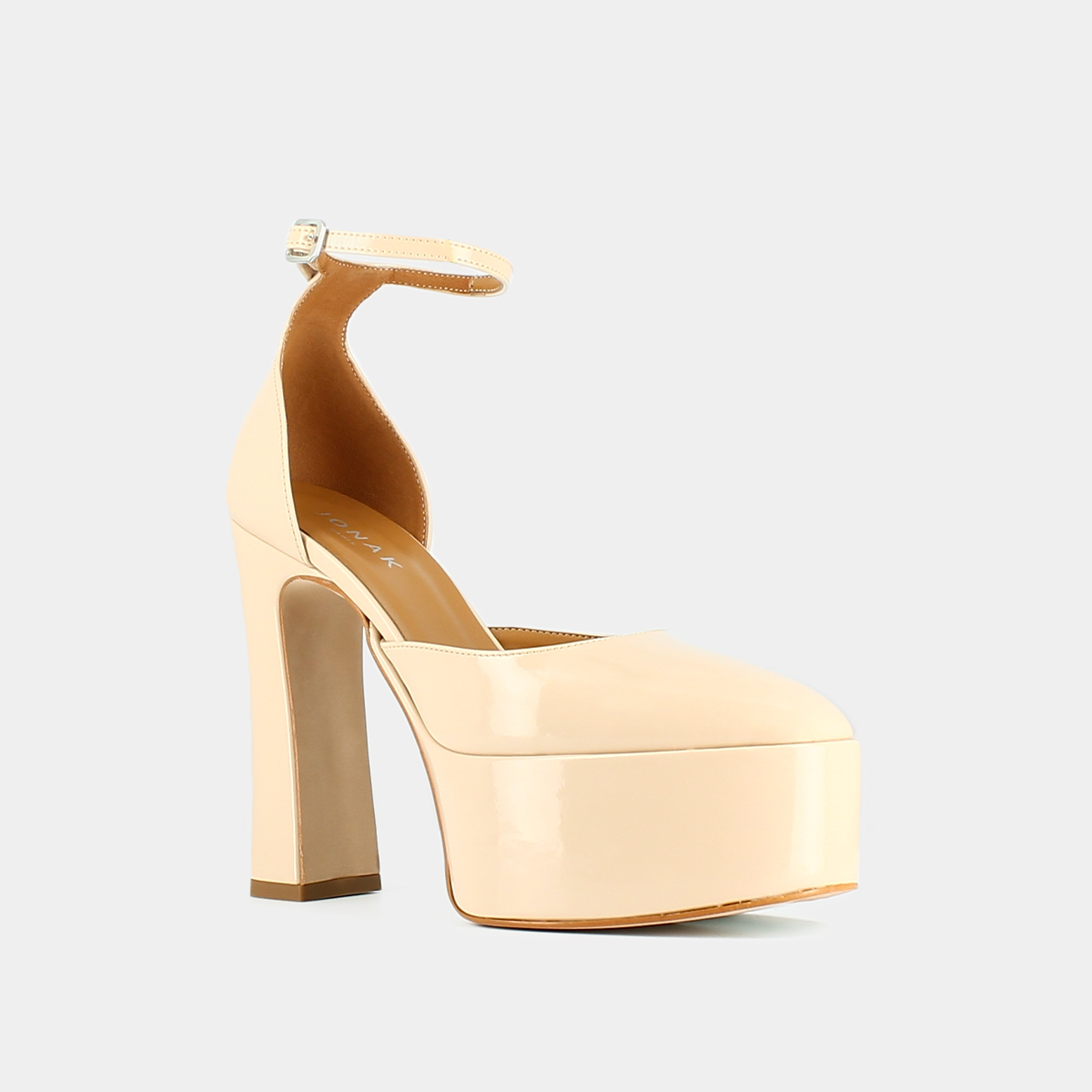 High heel pumps in beige patent | JENNY