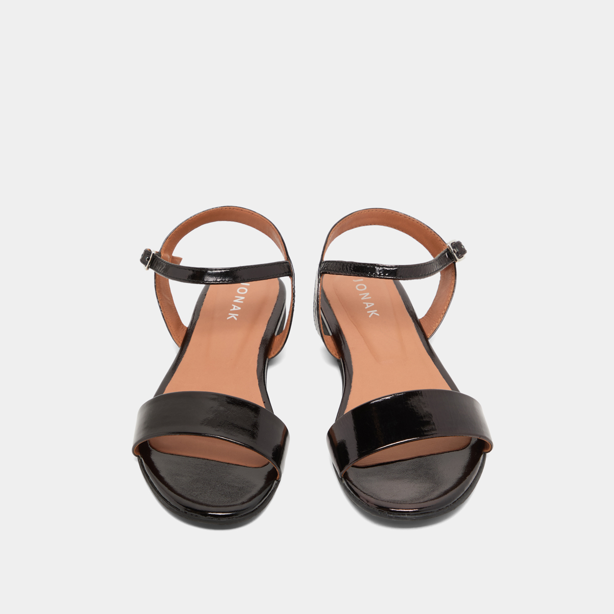 Sandals in black patent | WAGRAM
