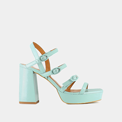 Sandals with straps and square toes turquoise