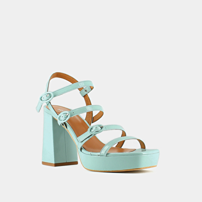 Sandals with straps and square toes turquoise
