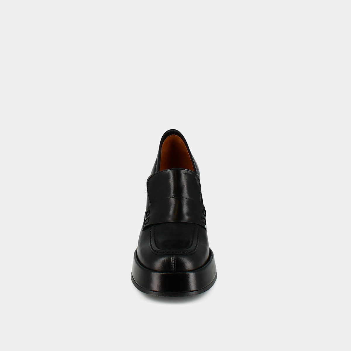 Platform loafers in black leather | BRAD