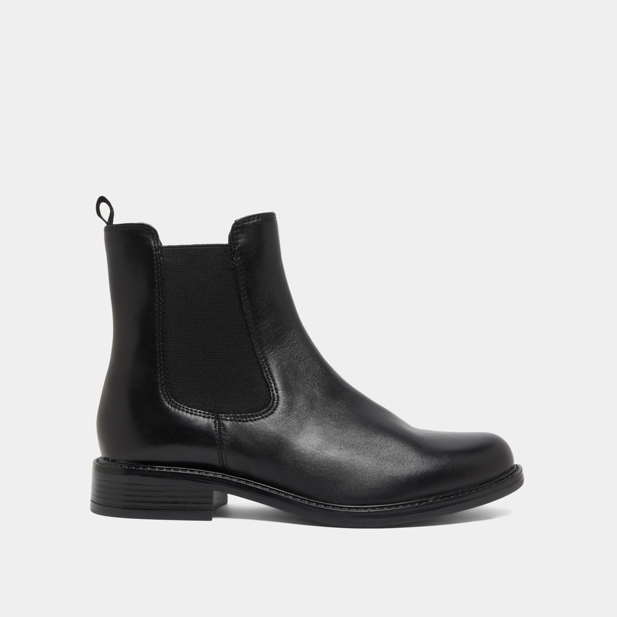 Bottines à bouts ronds in black leather | AUDRY
