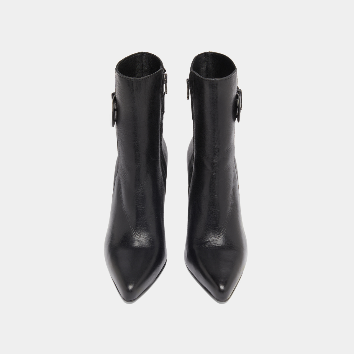 Bottines à bouts pointus et boucles in black leather | BETH