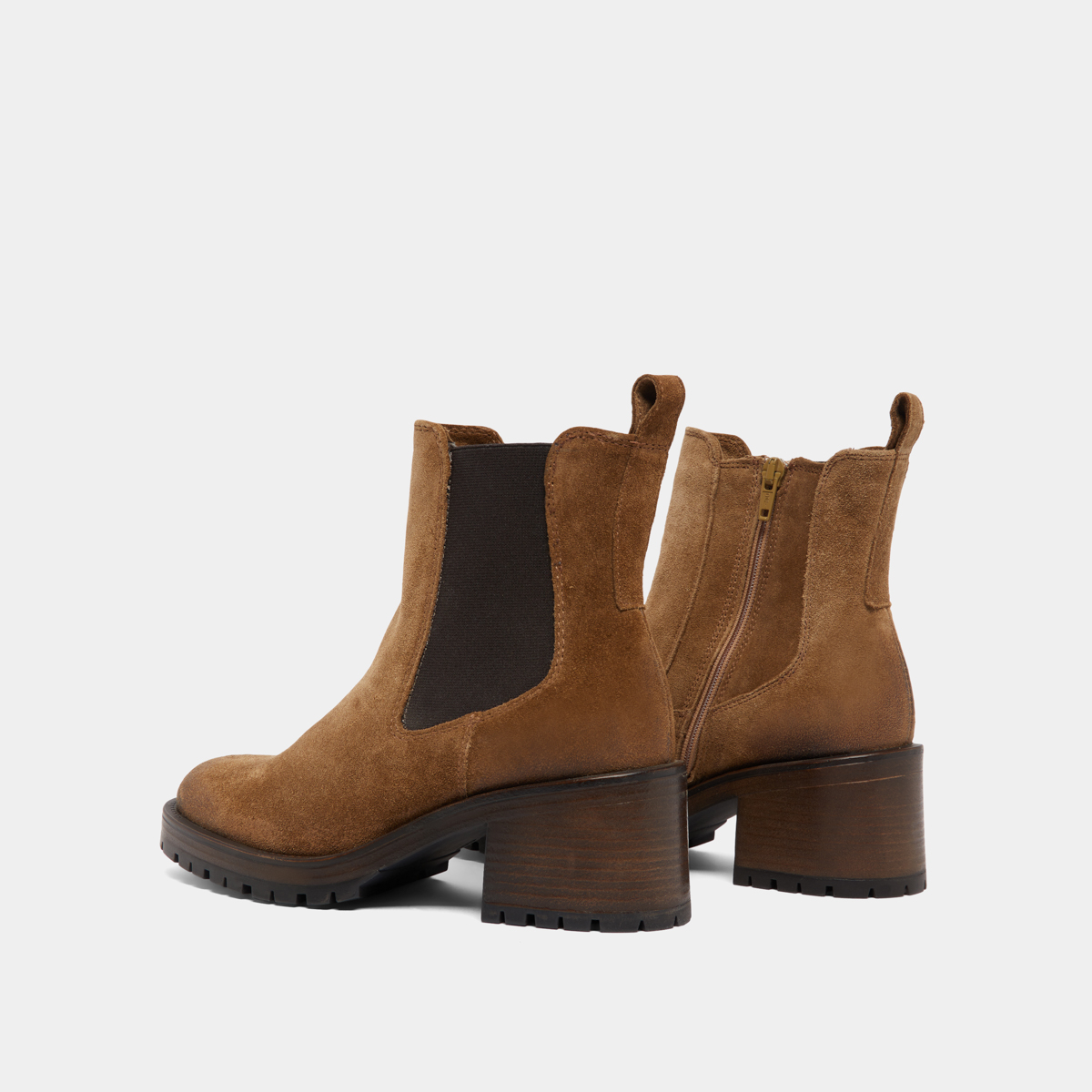 Lowboots with elastic bands in taupe suede | CECILE