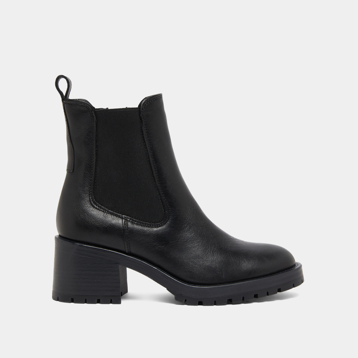 Lowboots with elastic bands in black grained leather | CECILE