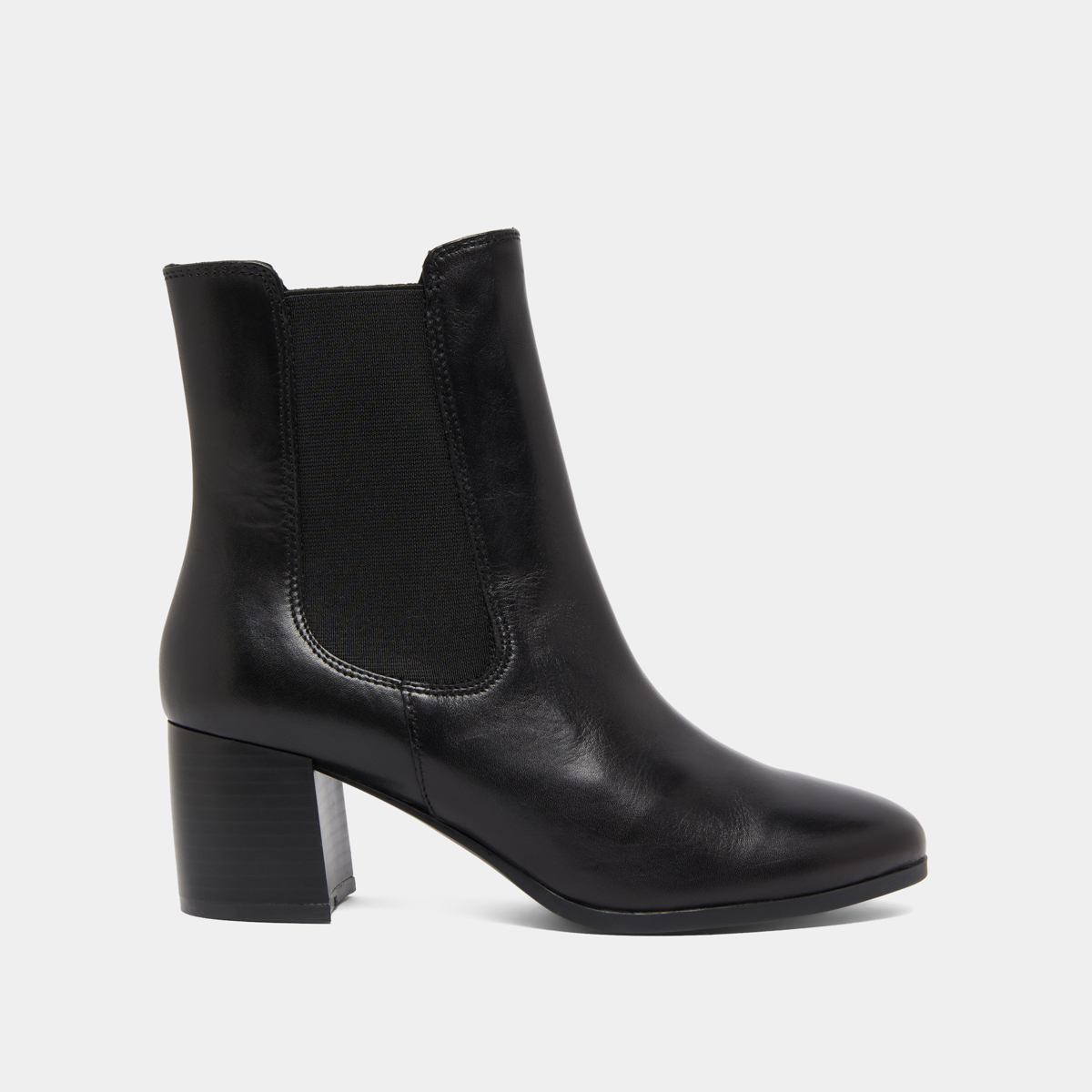 Bottines à talons et élastiques in black leather | ALDERIC