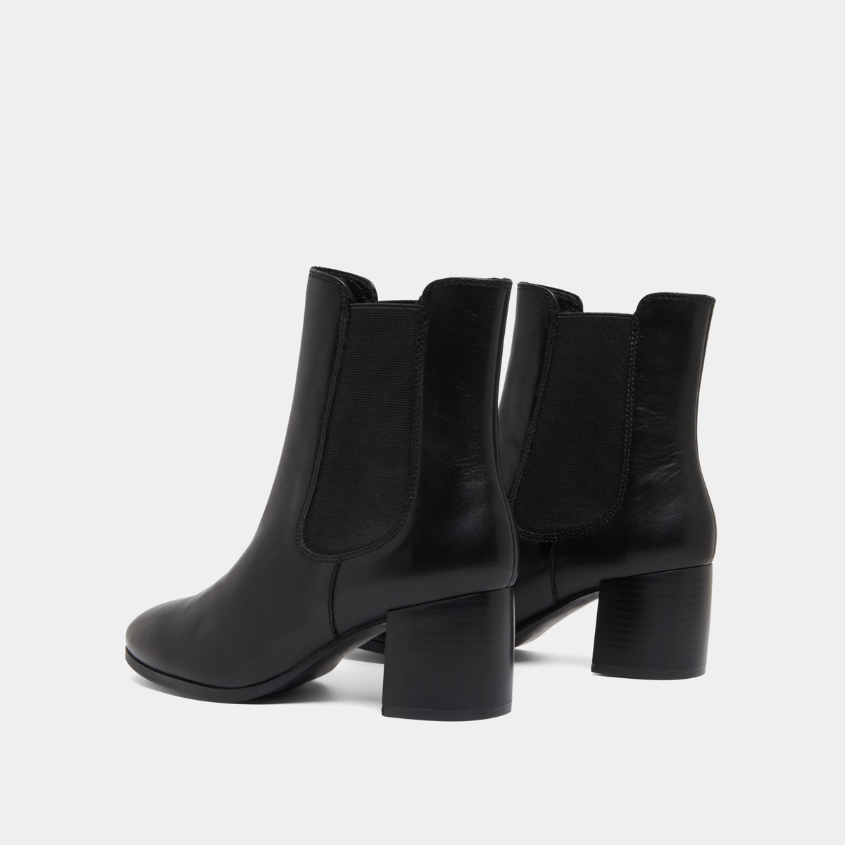 Bottines à talons et élastiques in black leather | ALDERIC