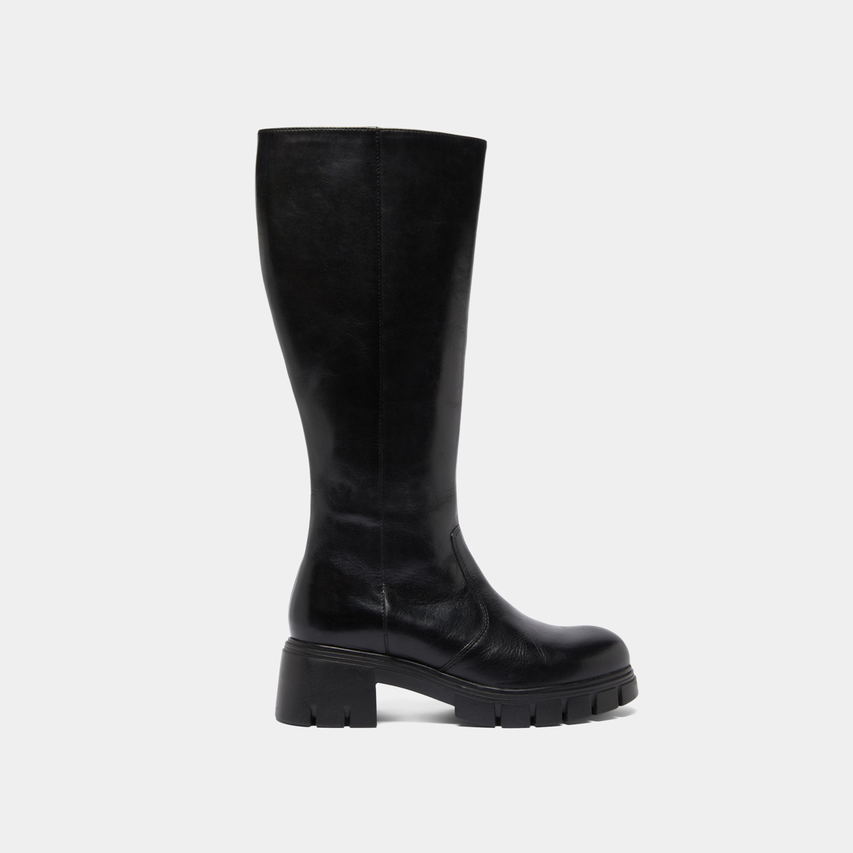 Bottes à semelles crantées in black leather | ANTONIN