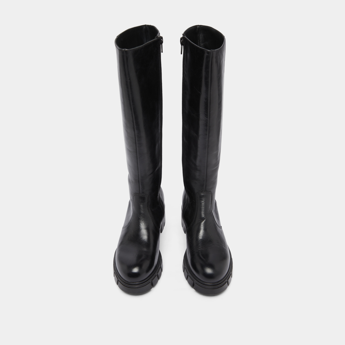 Bottes à semelles crantées in black leather | ANTONIN