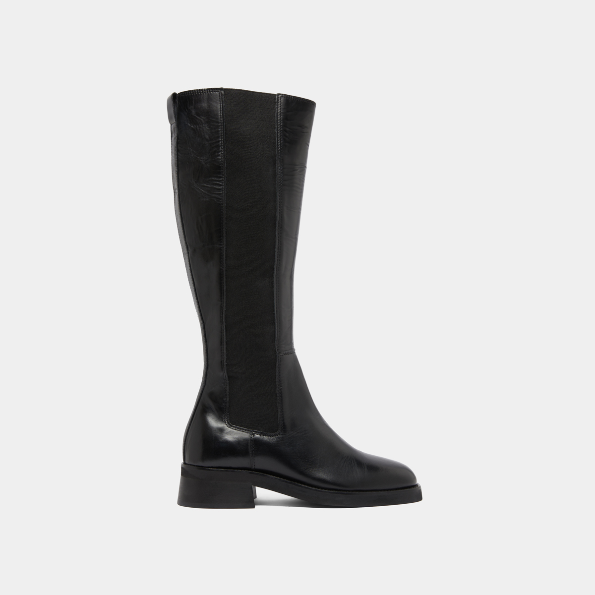 Bottes hautes in black leather | PEGGIE
