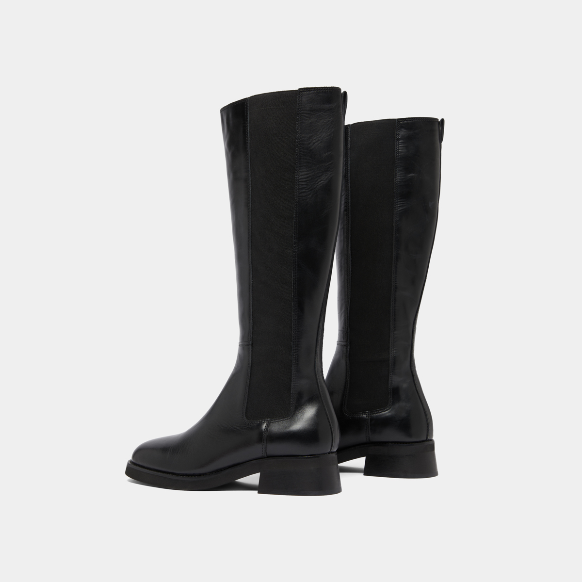 Bottes hautes in black leather | PEGGIE