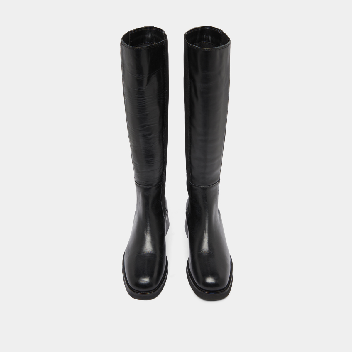 Bottes hautes in black leather | PEGGIE