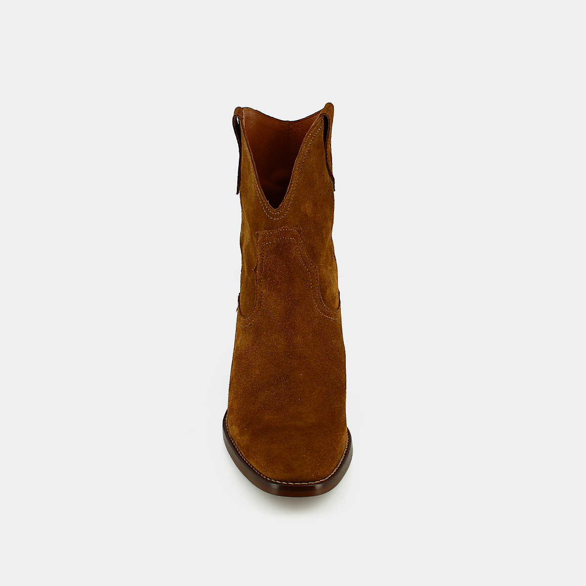 Oval-toe lowboots in cognac suede | MARBELLA