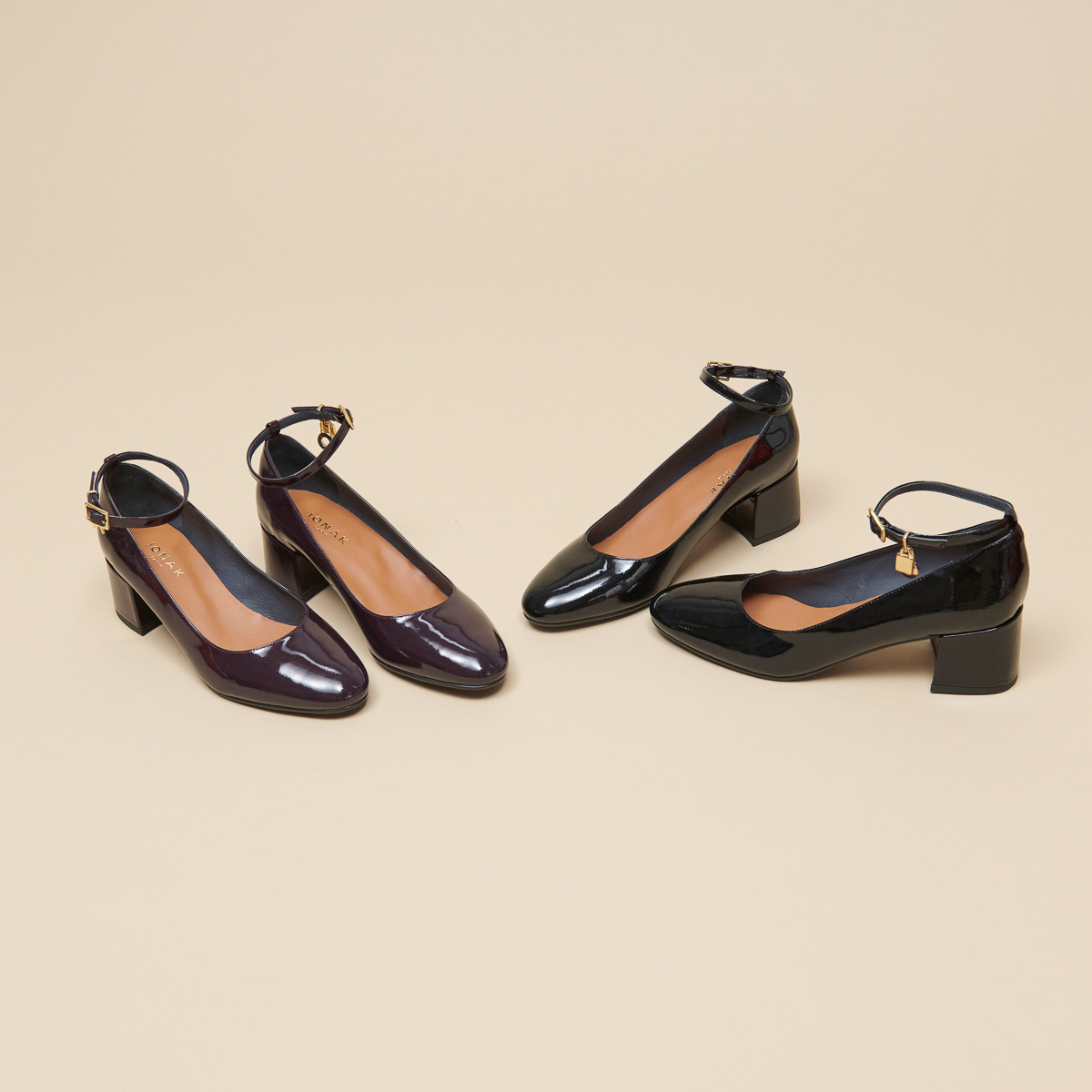 Babies with heels and charms in purple patent | DIAMANT