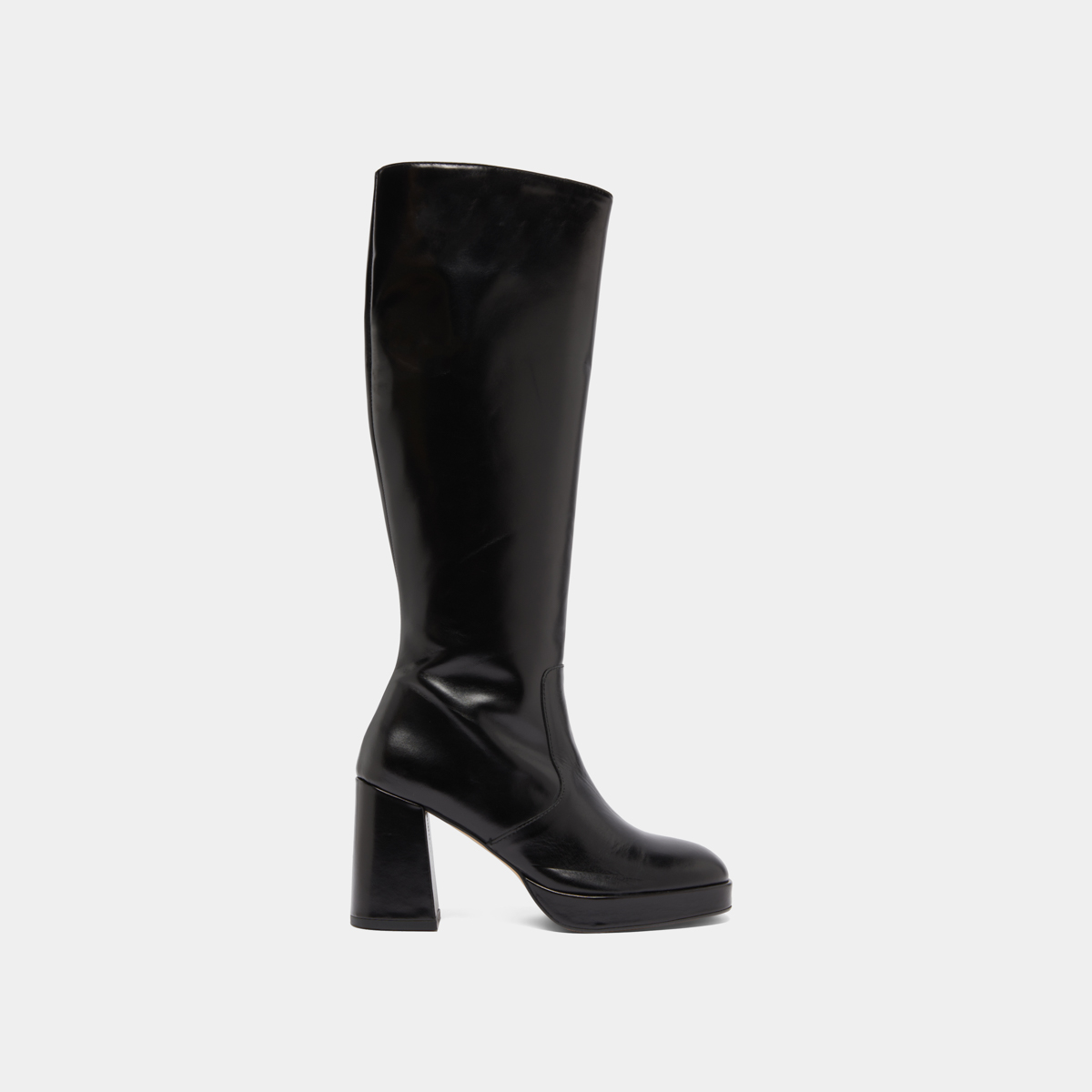 Platform boots in black leather | VENDOME