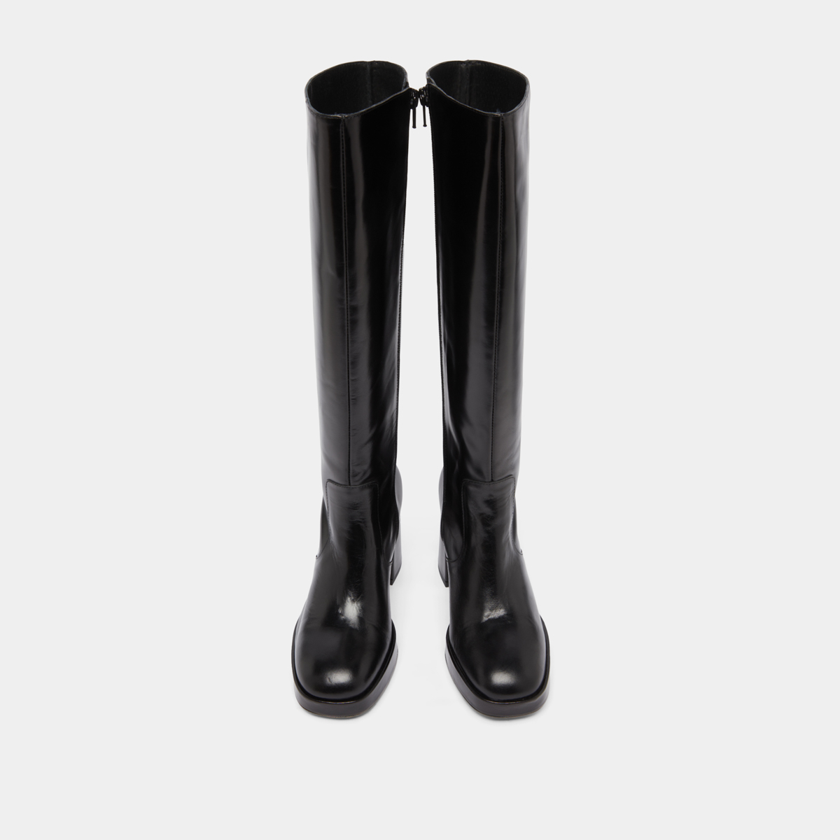 Platform boots in black leather | VENDOME