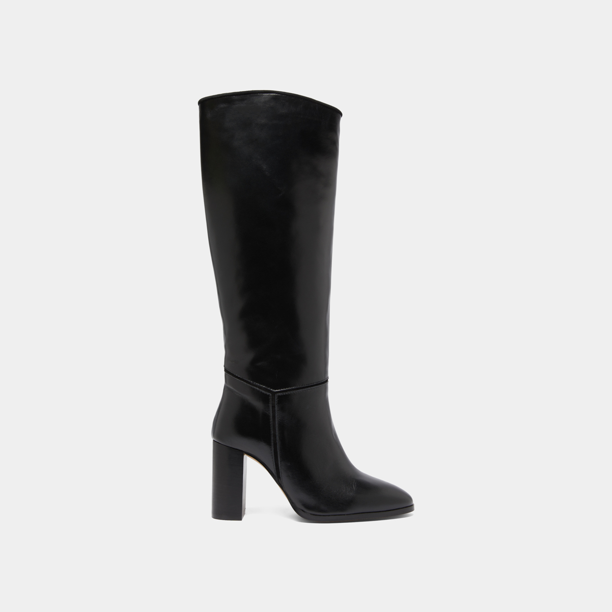 Bottes in black leather and black velvet | VERSAILLES