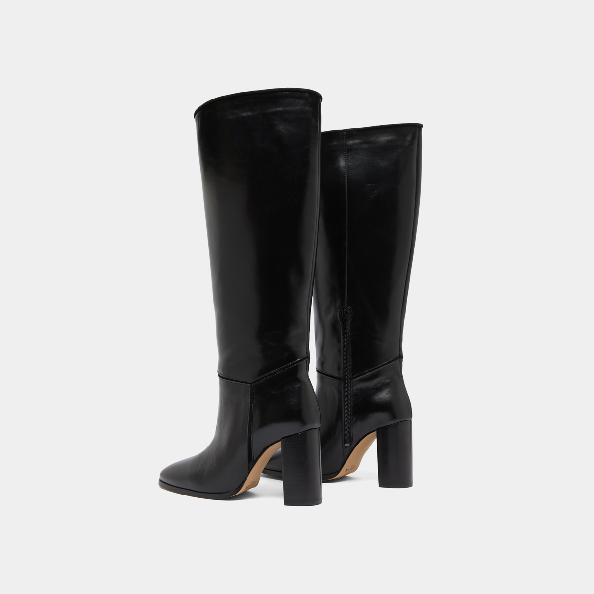 Bottes in black leather and black velvet | VERSAILLES