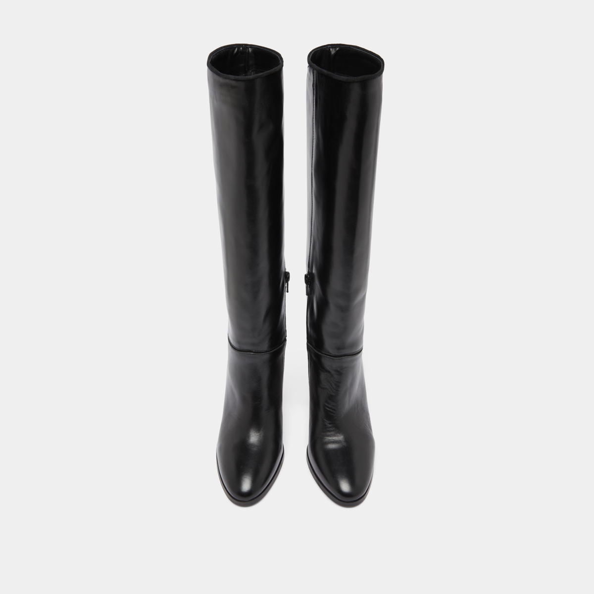 Bottes in black leather and black velvet | VERSAILLES