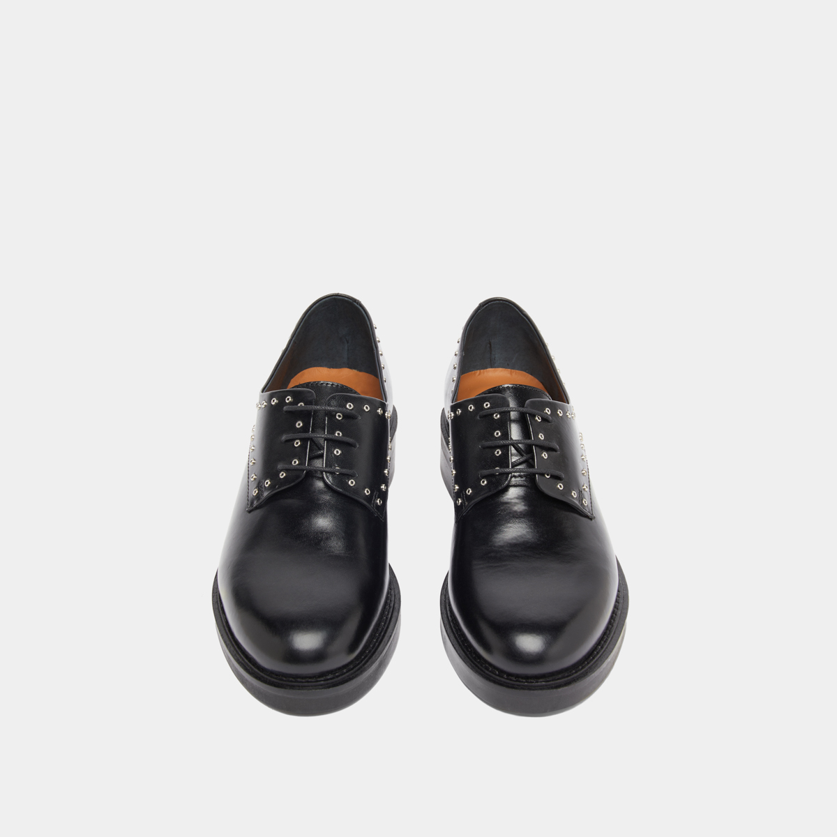 Derbies à détails argentés in black leather | DAHO
