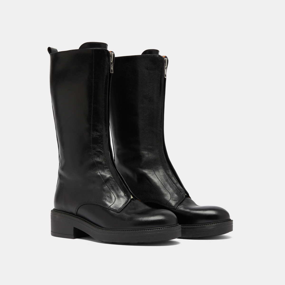 Bottes à élastiques in black distressed leather | ALEP