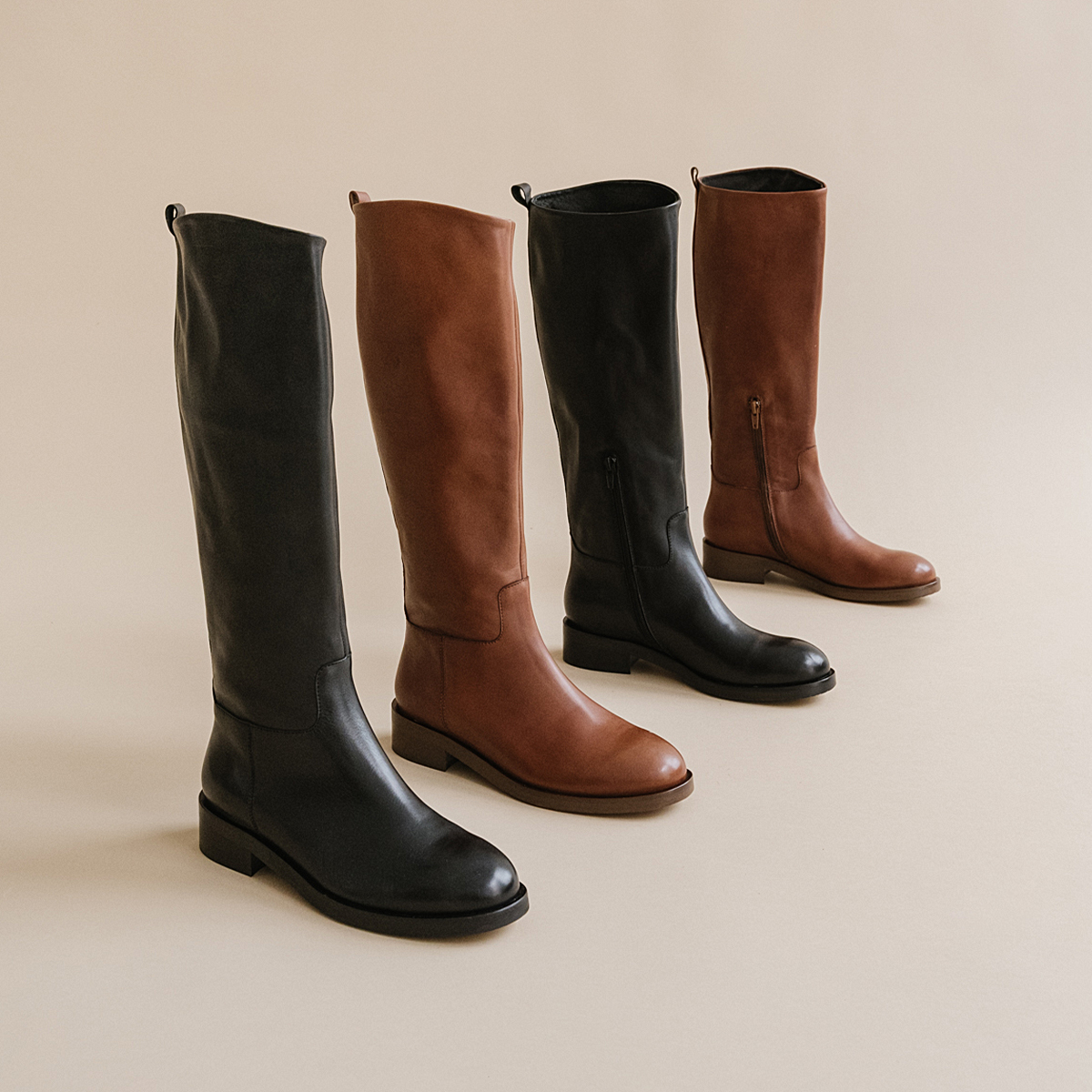 High boots in cognac leather | MACARON