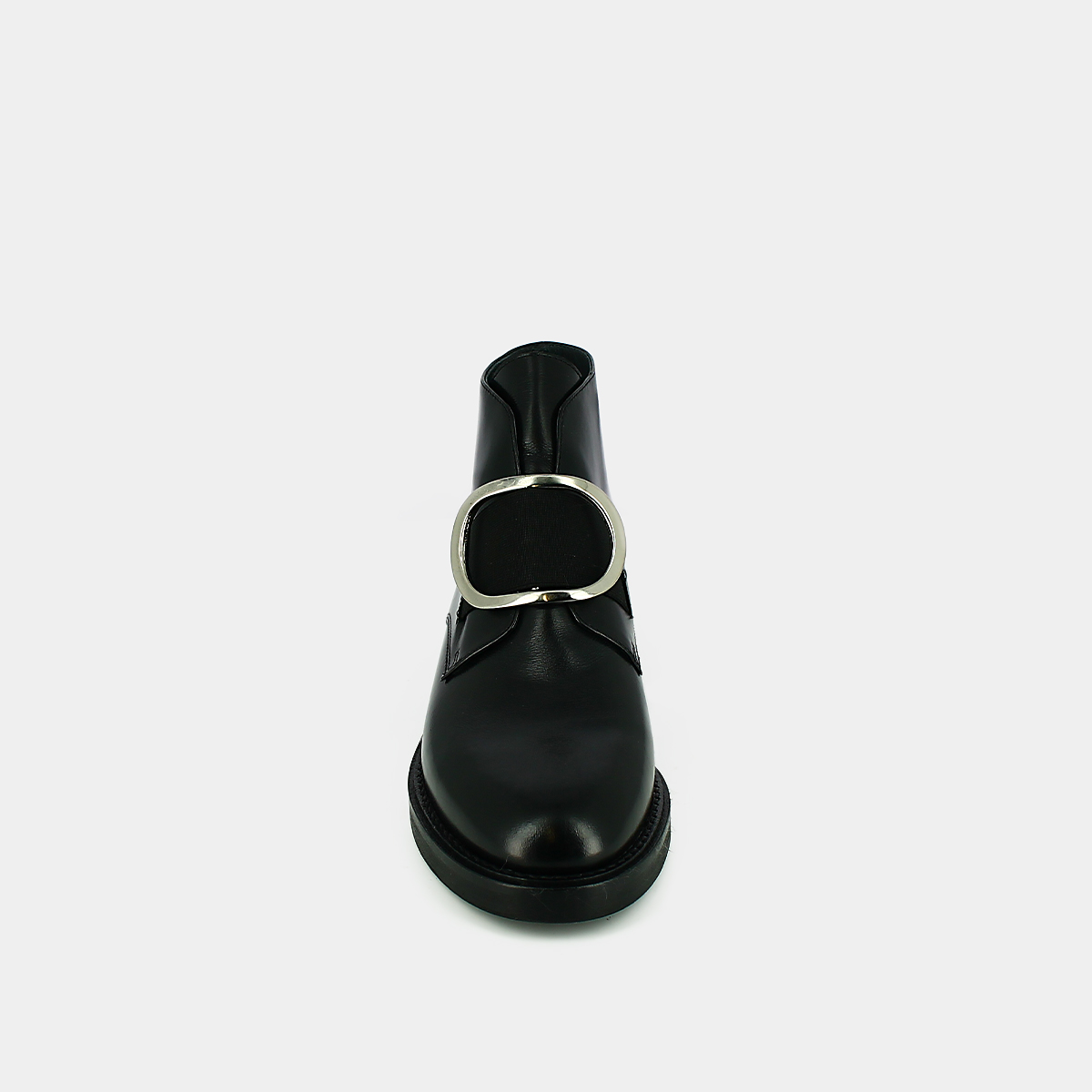 Boots with heels in black leather | DICTEE