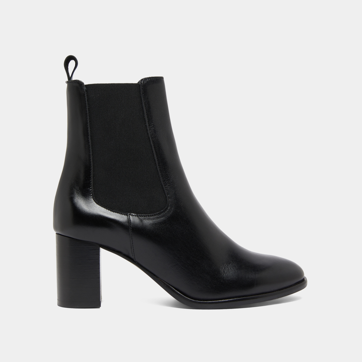 Ankle boots with heels and elastics in black leather | DEVIN