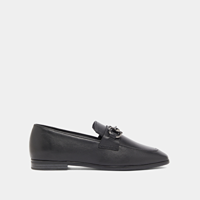 Mocassins &agrave; mors et bouts carr&eacute;s in black leather | amelle