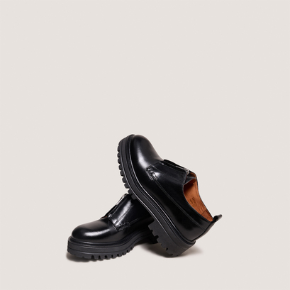 Derbies &agrave; fermetures &eacute;clairs et semelles... in black leather | antalya