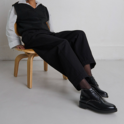 Derbies hautes in black leather | dutronc