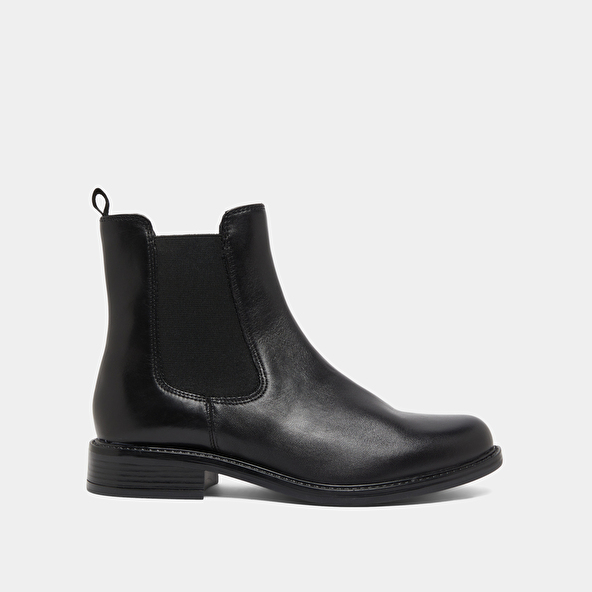 Bottines à bouts ronds in black leather | AUDRY