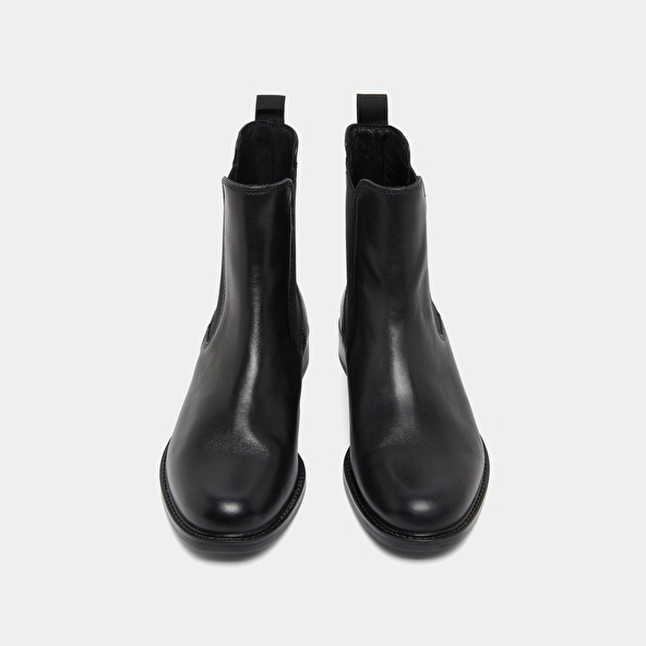 Bottines à bouts ronds in black leather | AUDRY