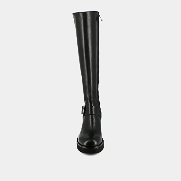 Bottes à semelles épaisses et boucles la... in black leather | RODEZ