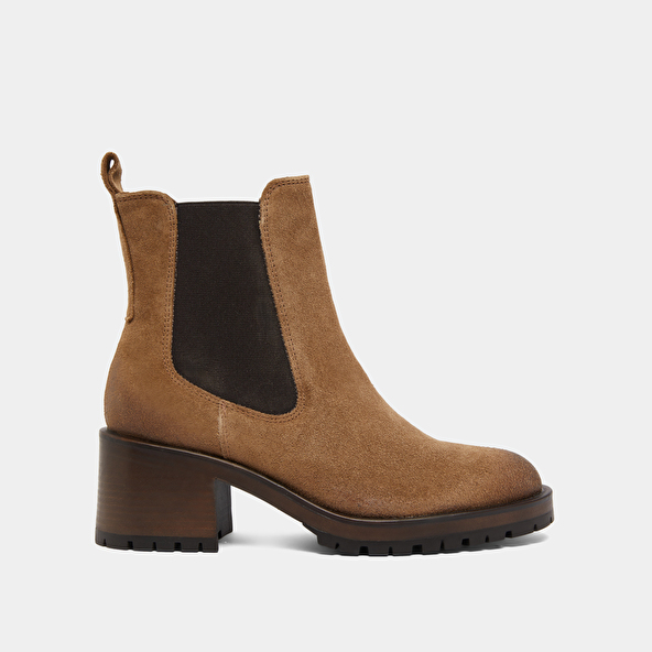 Lowboots with elastic bands in taupe suede | CECILE