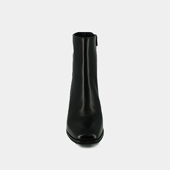 Heeled boots in black leather and velvet | ALBAN