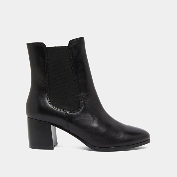 Bottines à talons et élastiques in black leather | ALDERIC